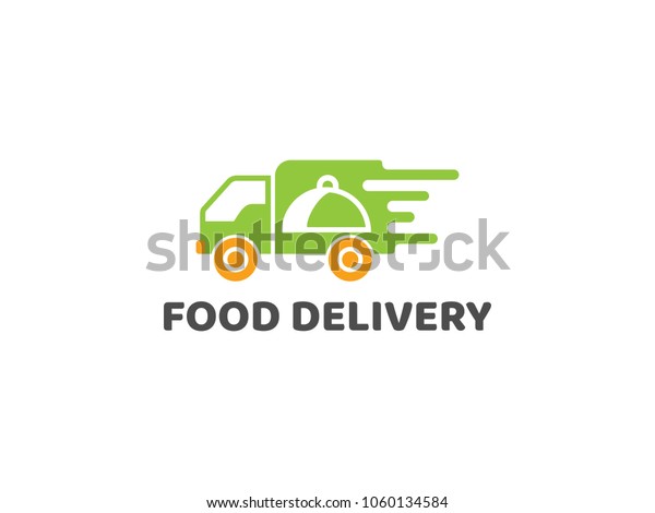 Illustration of business logotype\
restaurant and cafe. Vector design logo food delivery. Food\
pictogram, car and motorcycle abstract icon. vector illustration\
eps 10