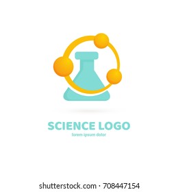 Illustration of business logotype science. Vector design logo laboratory. Molecule pictogram, chemistry abstract icon