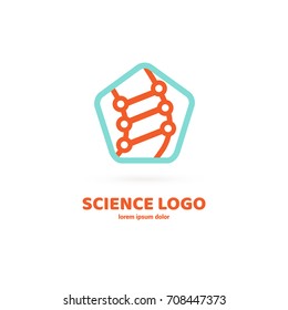 Illustration of business logotype science. Vector design logo laboratory. Molecule pictogram, chemistry abstract icon