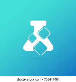 Illustration of business logotype science. Vector design logo laboratory. Molecule pictogram, chemistry abstract icon