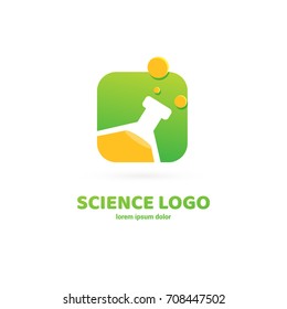 Illustration of business logotype science. Vector design logo laboratory. Molecule pictogram, chemistry abstract icon