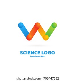 Illustration of business logotype science. Vector design logo laboratory. Molecule pictogram, chemistry abstract icon