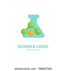 Illustration of business logotype science. Vector design logo laboratory. Molecule pictogram, chemistry abstract icon