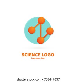Illustration of business logotype science. Vector design logo laboratory. Molecule pictogram, chemistry abstract icon