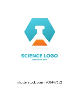 Illustration of business logotype science. Vector design logo laboratory. Molecule pictogram, chemistry abstract icon
