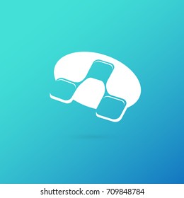 Illustration of business logotype science. Vector design logo laboratory. Molecule pictogram, chemistry abstract icon