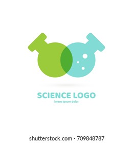 Illustration of business logotype science. Vector design logo laboratory. Molecule pictogram, chemistry abstract icon