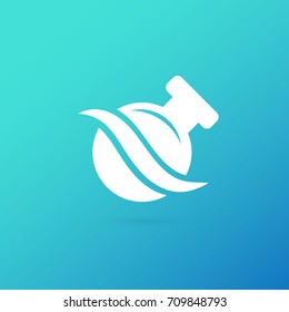 Illustration of business logotype science. Vector design logo laboratory. Molecule pictogram, chemistry abstract icon