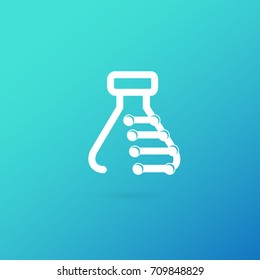 Illustration of business logotype science. Vector design logo laboratory. Molecule pictogram, chemistry abstract icon