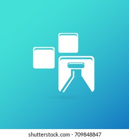 Illustration of business logotype science. Vector design logo laboratory. Molecule pictogram, chemistry abstract icon