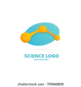 Illustration of business logotype science. Vector design logo laboratory. Molecule pictogram, chemistry abstract icon