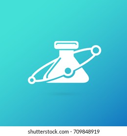 Illustration of business logotype science. Vector design logo laboratory. Molecule pictogram, chemistry abstract icon