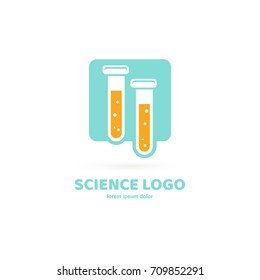 Illustration of business logotype science. Vector design logo laboratory. Molecule pictogram, chemistry abstract icon