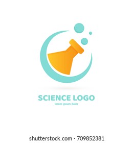 Illustration of business logotype science. Vector design logo laboratory. Molecule pictogram, chemistry abstract icon