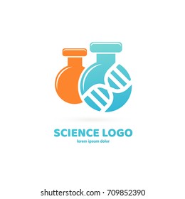 Illustration of business logotype science. Vector design logo laboratory. Molecule pictogram, chemistry abstract icon