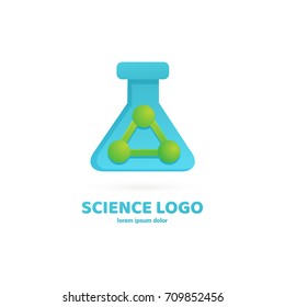 Illustration of business logotype science. Vector design logo laboratory. Molecule pictogram, chemistry abstract icon
