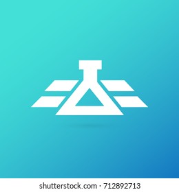 Illustration of business logotype science. Vector design logo laboratory. Molecule pictogram, chemistry abstract icon