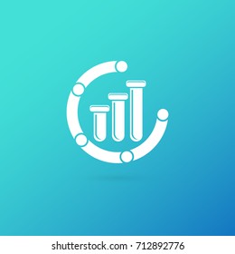 Illustration of business logotype science. Vector design logo laboratory. Molecule pictogram, chemistry abstract icon