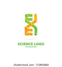Illustration of business logotype science. Vector design logo laboratory. Molecule pictogram, chemistry abstract icon