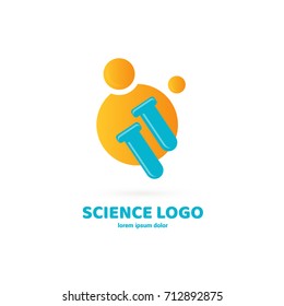 Illustration of business logotype science. Vector design logo laboratory. Molecule pictogram, chemistry abstract icon