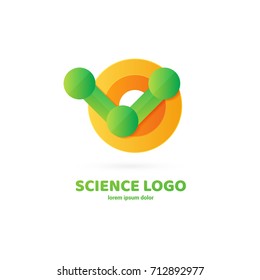 Illustration of business logotype science. Vector design logo laboratory. Molecule pictogram, chemistry abstract icon