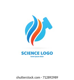 Illustration of business logotype science. Vector design logo laboratory. Molecule pictogram, chemistry abstract icon