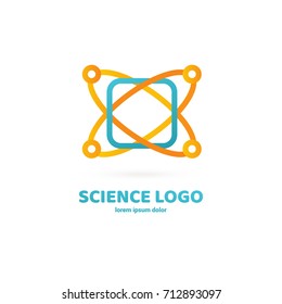 Illustration of business logotype science. Vector design logo laboratory. Molecule pictogram, chemistry abstract icon
