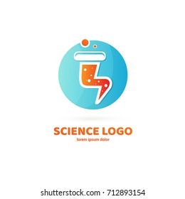 Illustration of business logotype science. Vector design logo laboratory. Molecule pictogram, chemistry abstract icon