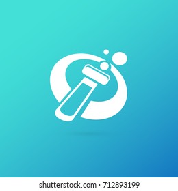 Illustration of business logotype science. Vector design logo laboratory. Molecule pictogram, chemistry abstract icon