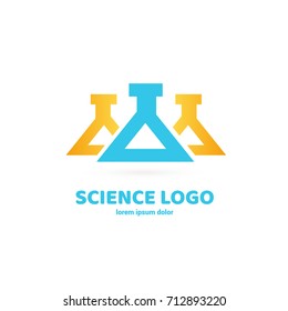 Illustration of business logotype science. Vector design logo laboratory. Molecule pictogram, chemistry abstract icon