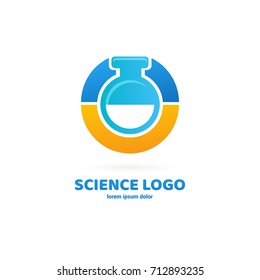Illustration of business logotype science. Vector design logo laboratory. Molecule pictogram, chemistry abstract icon