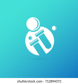Illustration of business logotype science. Vector design logo laboratory. Molecule pictogram, chemistry abstract icon