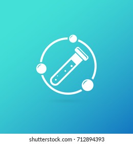 Illustration of business logotype science. Vector design logo laboratory. Molecule pictogram, chemistry abstract icon