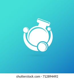 Illustration of business logotype science. Vector design logo laboratory. Molecule pictogram, chemistry abstract icon