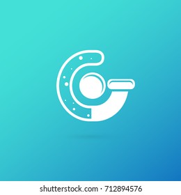 Illustration of business logotype science. Vector design logo laboratory. Molecule pictogram, chemistry abstract icon