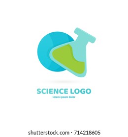 Illustration of business logotype science. Vector design logo laboratory. Molecule pictogram, chemistry abstract icon