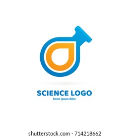 Illustration of business logotype science. Vector design logo laboratory. Molecule pictogram, chemistry abstract icon