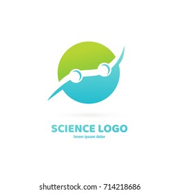 Illustration of business logotype science. Vector design logo laboratory. Molecule pictogram, chemistry abstract icon