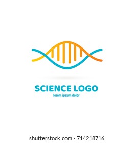 Illustration of business logotype science. Vector design logo laboratory. Molecule pictogram, chemistry abstract icon