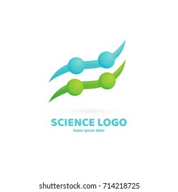 Illustration of business logotype science. Vector design logo laboratory. Molecule pictogram, chemistry abstract icon