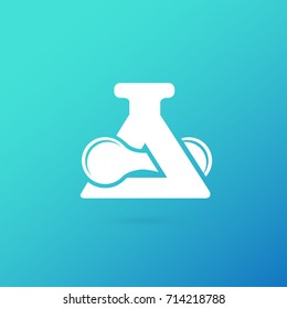 Illustration of business logotype science. Vector design logo laboratory. Molecule pictogram, chemistry abstract icon