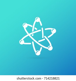 Illustration of business logotype science. Vector design logo laboratory. Molecule pictogram, chemistry abstract icon