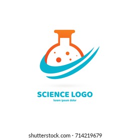 Illustration of business logotype science. Vector design logo laboratory. Molecule pictogram, chemistry abstract icon