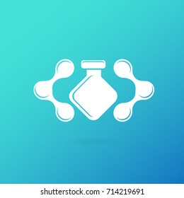 Illustration of business logotype science. Vector design logo laboratory. Molecule pictogram, chemistry abstract icon