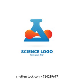 Illustration of business logotype science. Vector design logo laboratory. Molecule pictogram, chemistry abstract icon