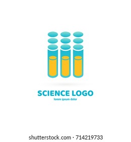 Illustration of business logotype science. Vector design logo laboratory. Molecule pictogram, chemistry abstract icon