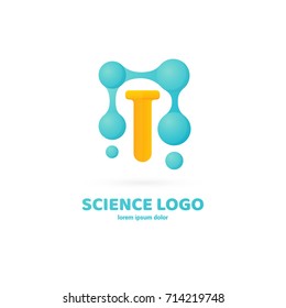Illustration of business logotype science. Vector design logo laboratory. Molecule pictogram, chemistry abstract icon