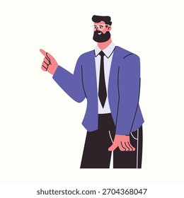 Ilustración de un hombre de negocios explicando