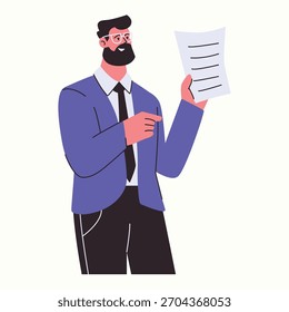 Ilustração de um homem de negócios explicando