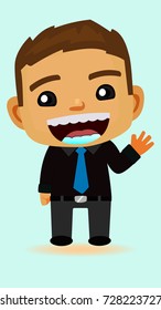 illustration of business man mascot is a great way to welcome visitors to your website and show off your new products